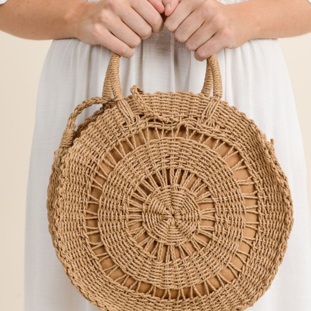 Rattan Boho-Woven circular Bag